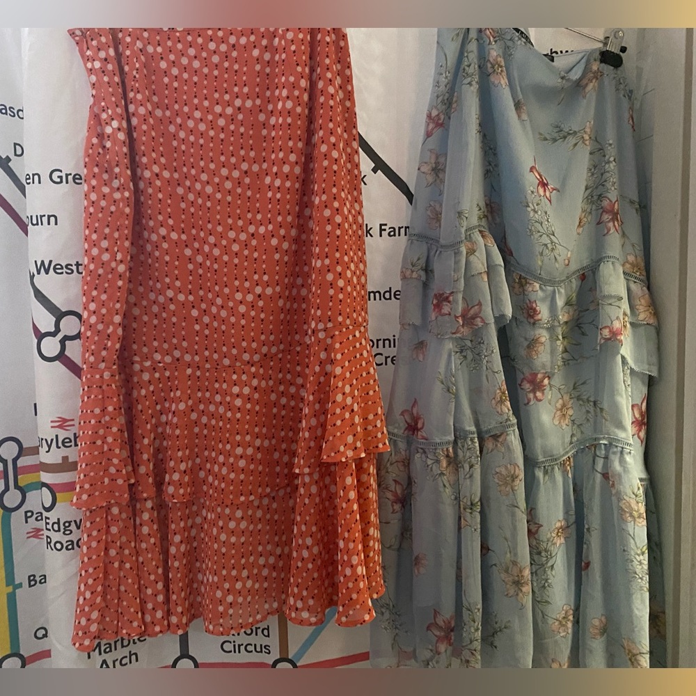 Blue Ralph Lauren and Orange Emma James Flowy Skirts Size 10/L